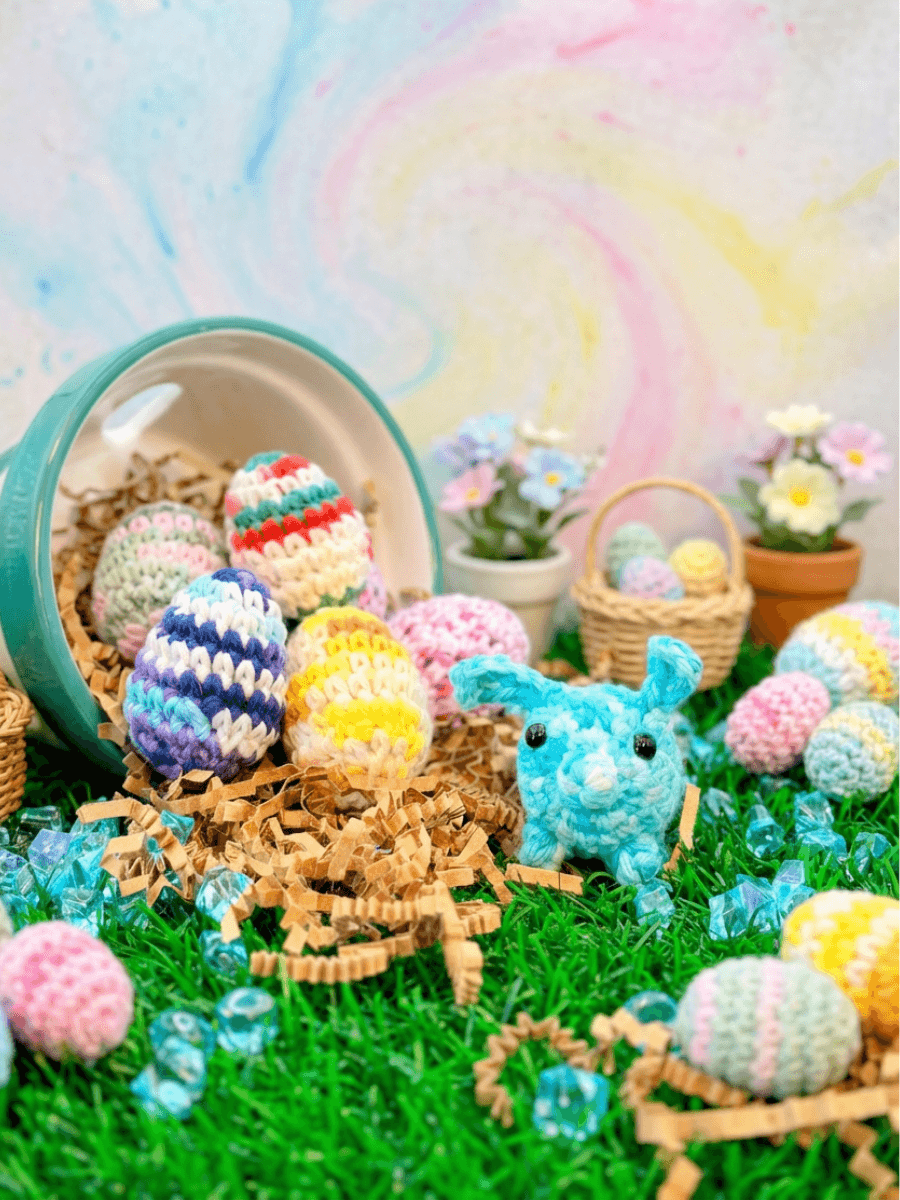 Splash the P'unny — Easter Piggy Pal Bunny + 6 Cruelty-Free Croch-Eggs — photo 1
