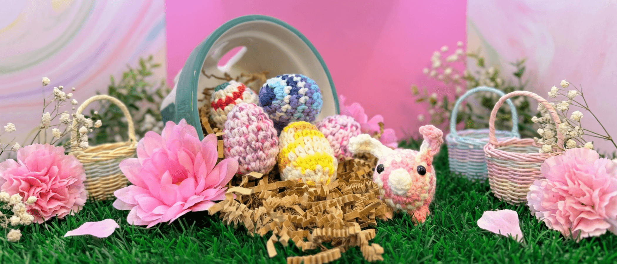 Carnation the P'unny — Easter Piggy Pal Bunny + 6 Cruelty-Free Croch-Eggs — photo 2