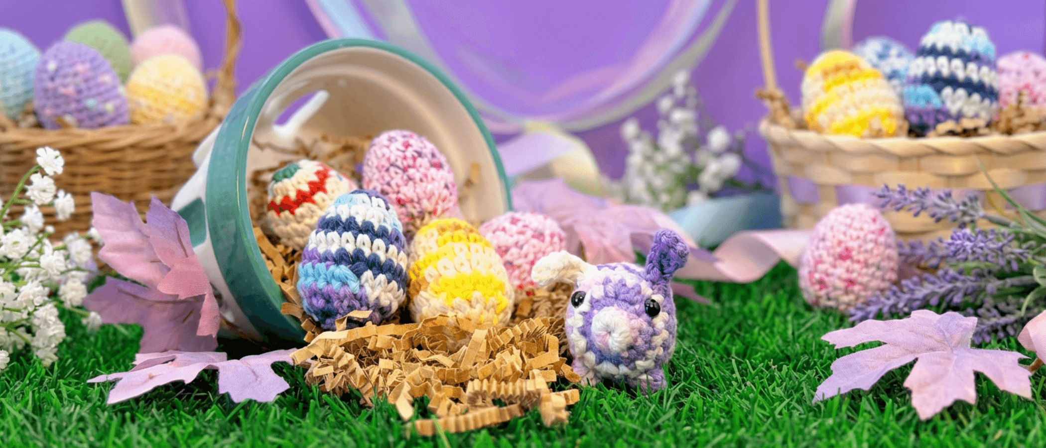 Lilac the P'unny — Easter Piggy Pal Bunny + 6 Cruelty-Free Croch-Eggs — photo 2
