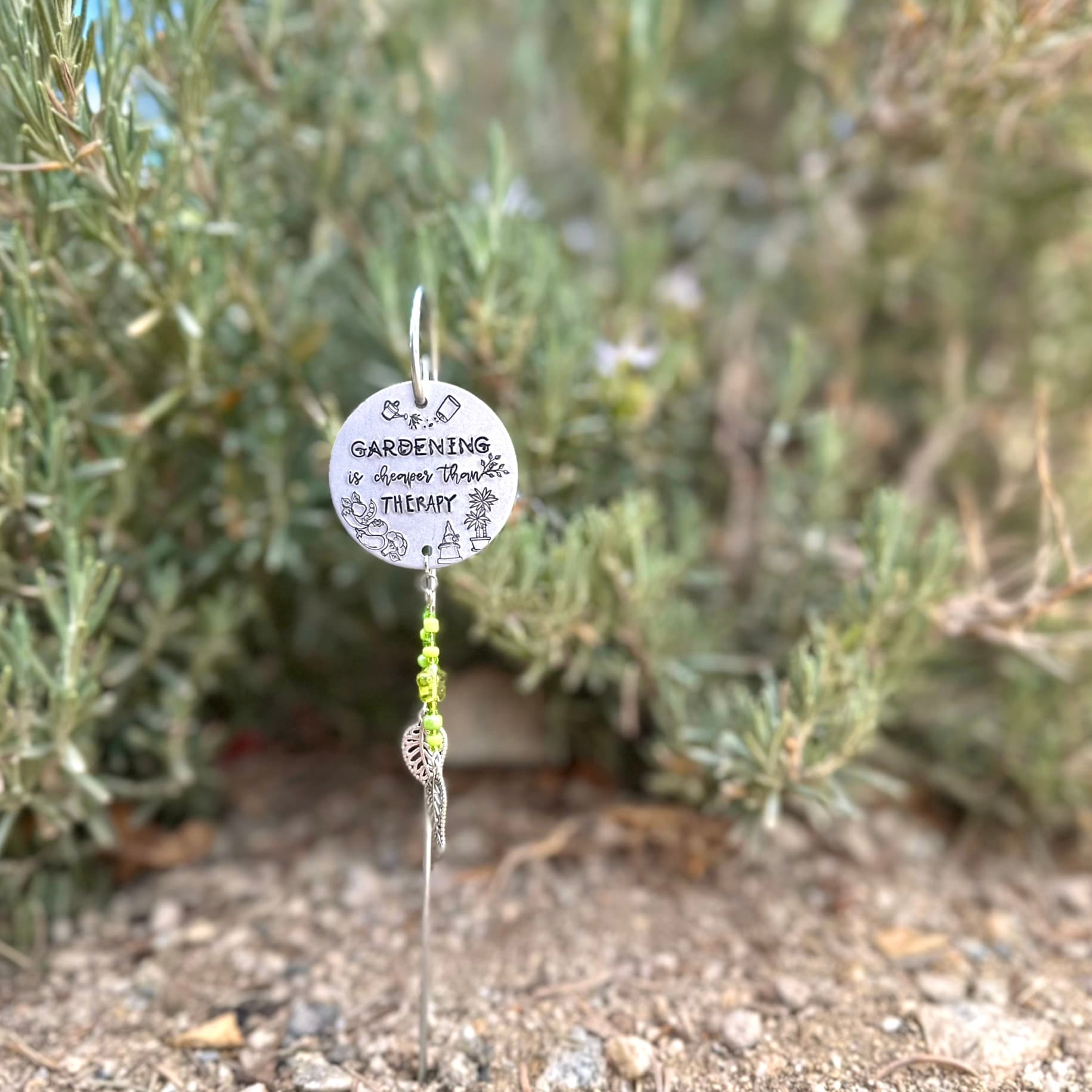 "Gardening Is Cheaper Than Therapy" Garden Art โ photo 2