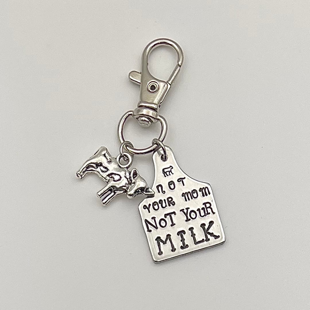 Not Your Mom, Not Your Milk โ Hand-Stamped Aluminum